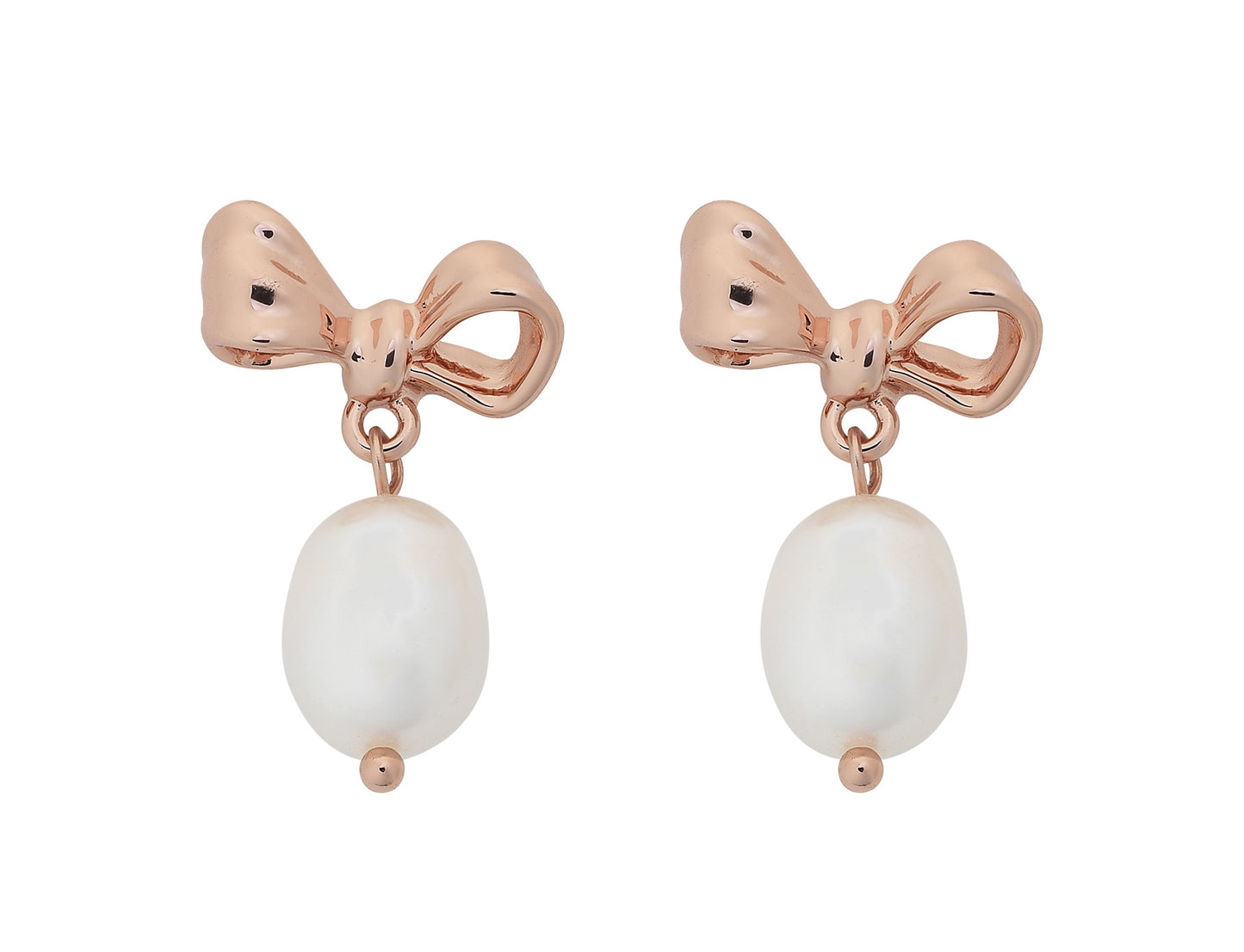 Alice Bow Earring (Rose Gold/Pearl)