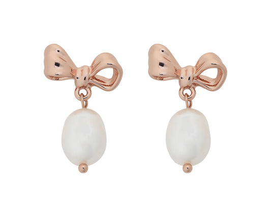 Alice Bow Earring (Rose Gold/Pearl)