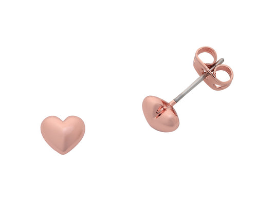 Liberté Rose Gold Small Heart Stud Earring | Gretel Lane