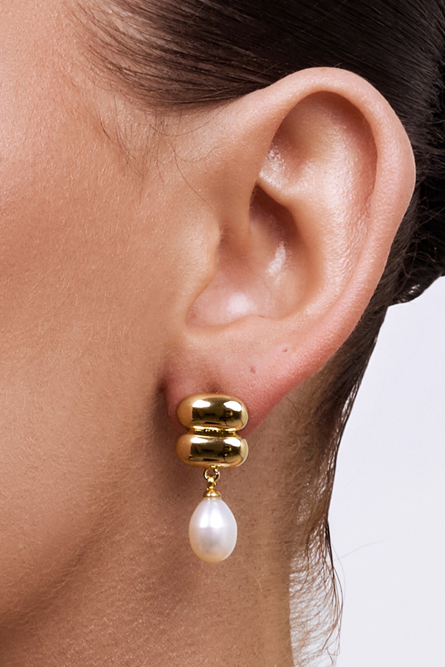 Women's Gold Earrings with Pearl Drop | Gretel Lane