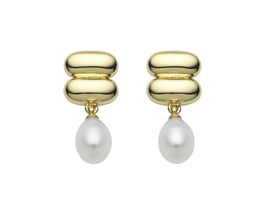 Women's Gold Earrings with Pearl Drop | Gretel Lane