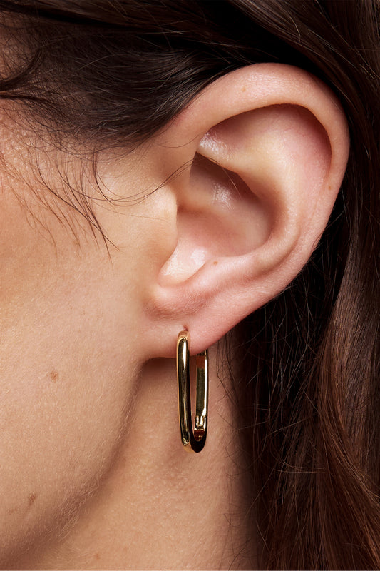 Liberté Nora Women's Rectangular Hoop Earring Gold | Women's Jewellery | Gretel Lane