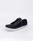 Cabello Women's EG520 Navy Leather Zip up Sneaker | Gretel Lane