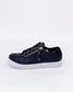 Cabello Women's EG520 Navy Leather Zip up Sneaker | Gretel Lane