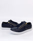 Cabello Women's EG520 Navy Leather Zip up Sneaker | Gretel Lane