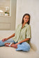 Enveloppe ENVC-165 - Linen Short Sleeve Button Through Shirt Kiwi Green | Women's Clothing | Gretel Lane