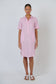 Enveloppe ENVD-170 - Linen Knee-Length Collared Dress Bonbon Pink | Women's Clothing | Gretel Lane