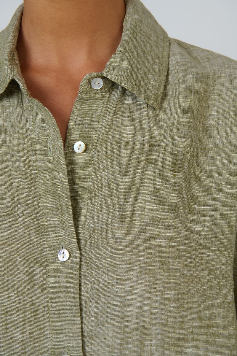 Enveloppe ENVL-149 Women's Linen Button Through Shirt Eucalypt | Women's Clothing | Gretel Lane