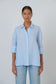 Enveloppe Women's Linen Button Through Shirt | ENVL-156 Rayure Ciel | Gretel Lane