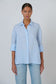Enveloppe Women's Linen Button Through Shirt | ENVL-156 Rayure Ciel | Gretel Lane