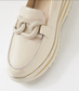 Women's Beige Leather Flatform Loafers | Gretel Lane