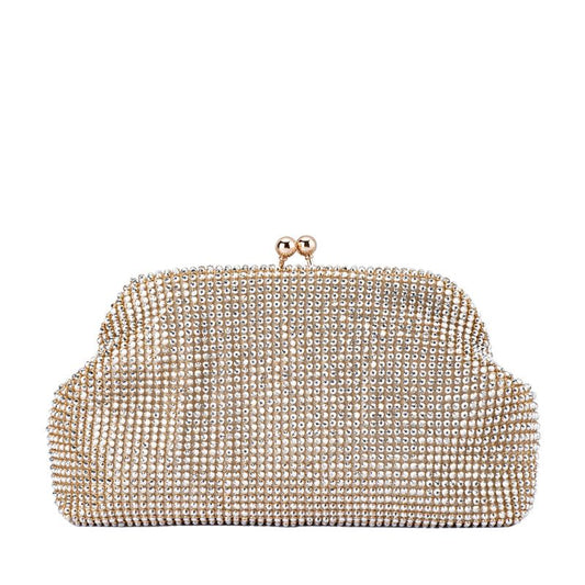 Ela Crystal Mesh Clutch (Champagne)