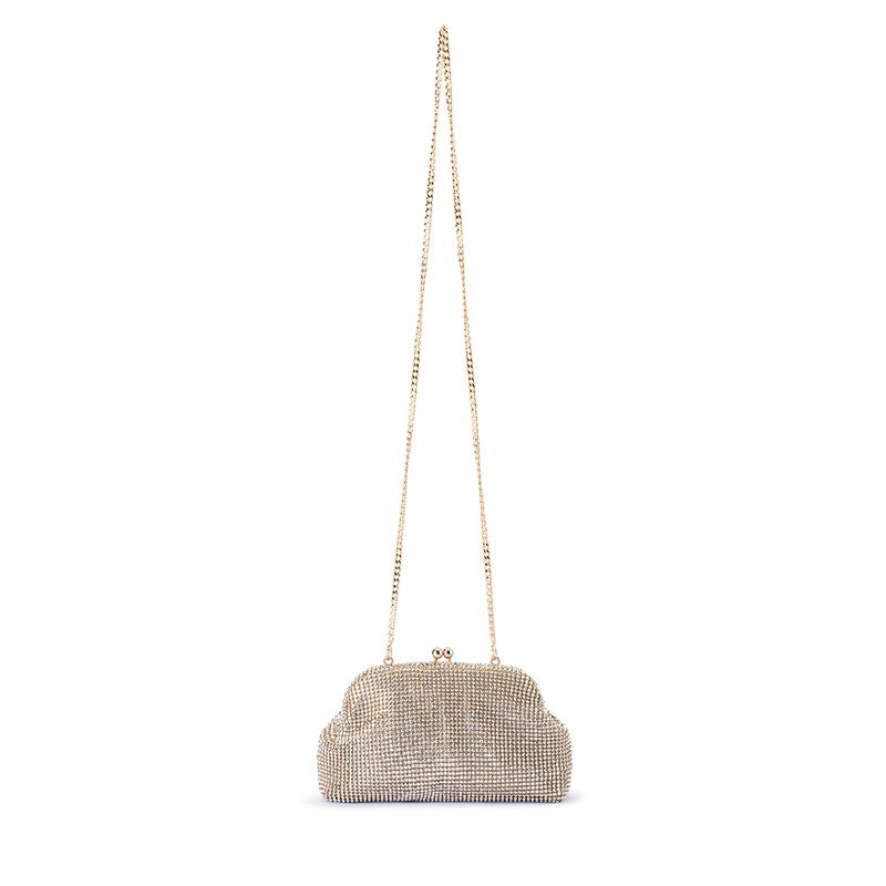 Ela Crystal Mesh Clutch (Champagne)
