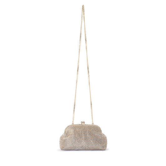 Ela Crystal Mesh Clutch (Champagne)
