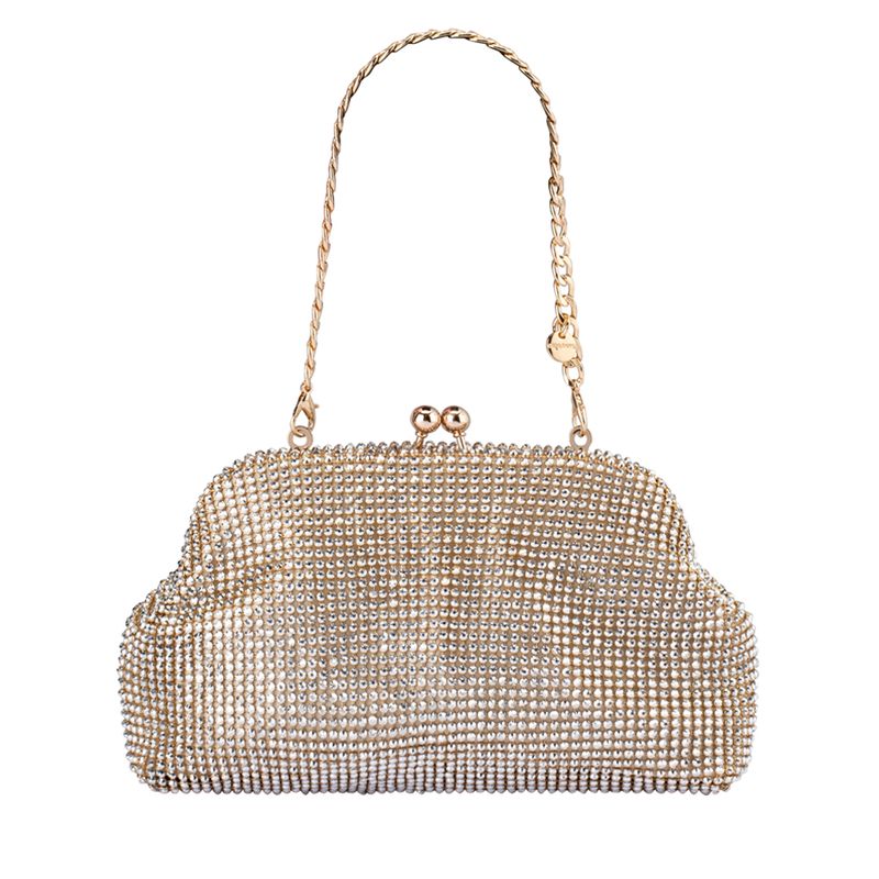 Ela Crystal Mesh Clutch (Champagne)