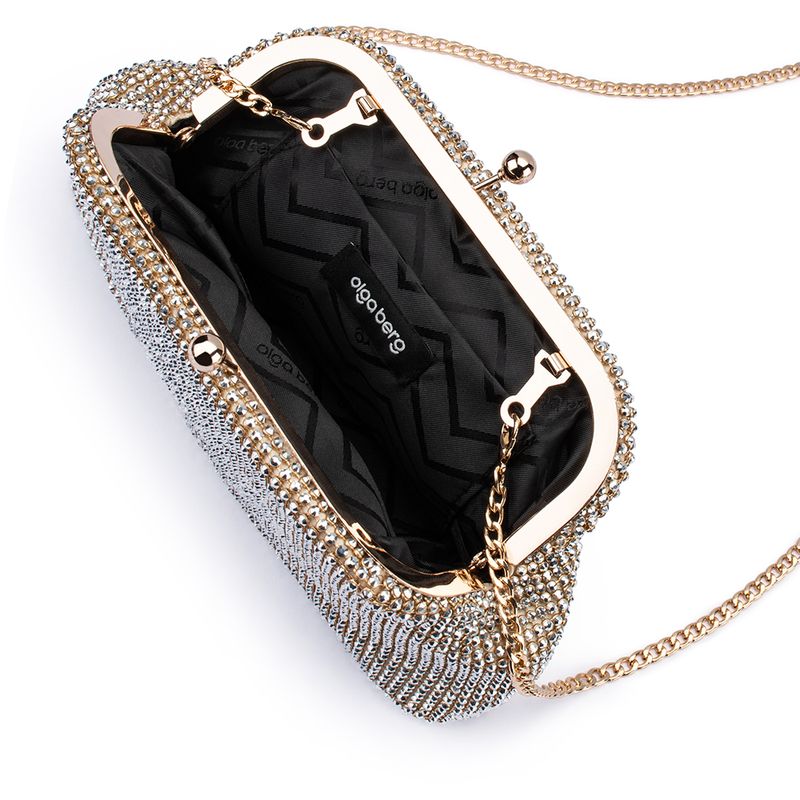 Ela Crystal Mesh Clutch (Champagne)