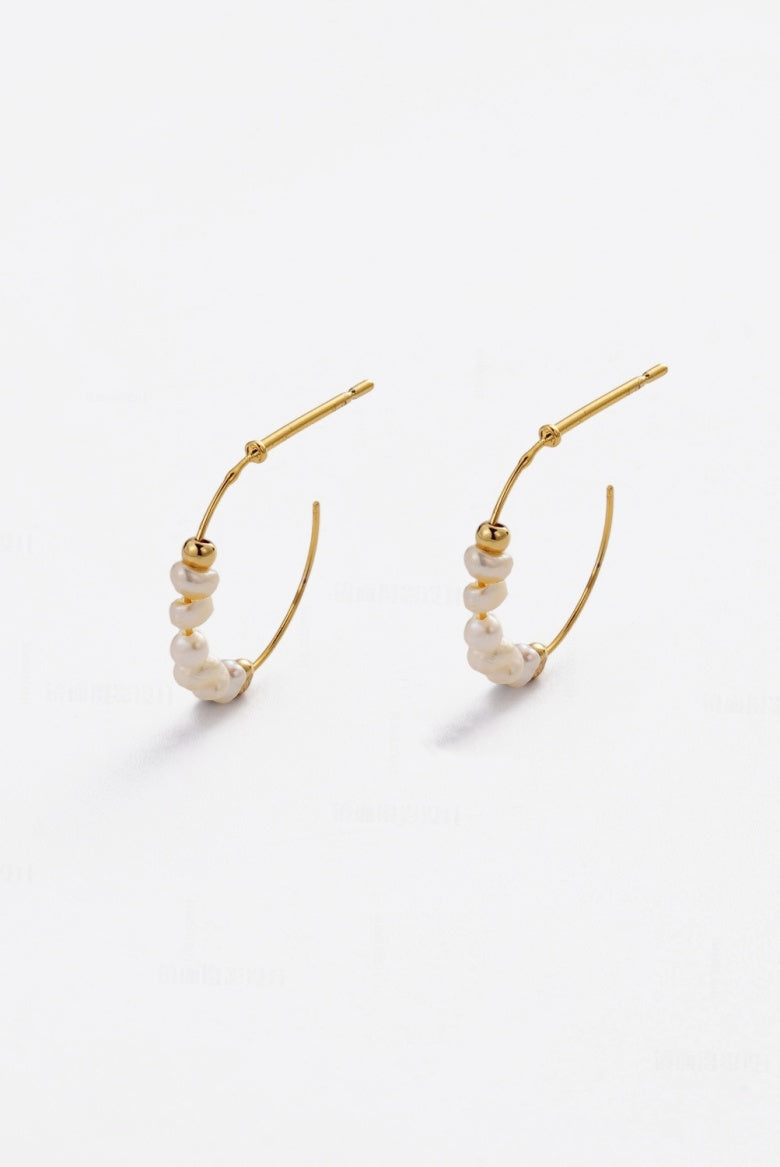 Zafino Elle Pearl Hoop Earrings in old | Gretel Lane