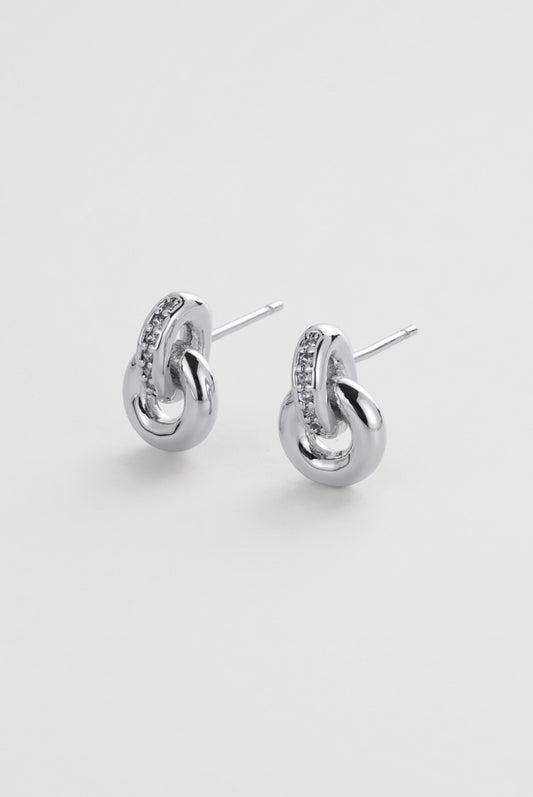 Zafino Women's Silver Elle Knot Stud Earring | Gretel Lane