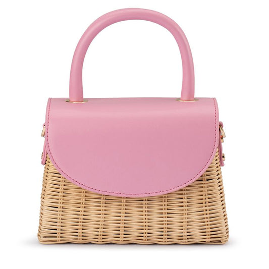 Elle Wicker Top Handle (Pink)