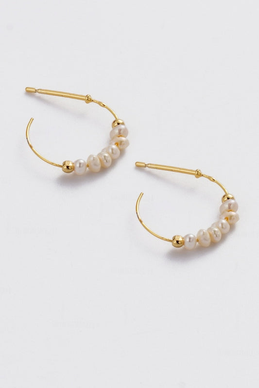 Zafino Elle Pearl Hoop Earrings in old | Gretel Lane