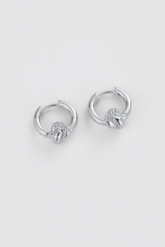 Zafino Women's Silver Elle Hoop Earrings with knot detail | Gretel Lane