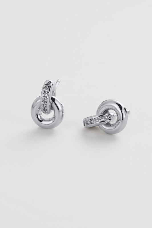 Zafino Women's Silver Elle Knot Stud Earring | Gretel Lane