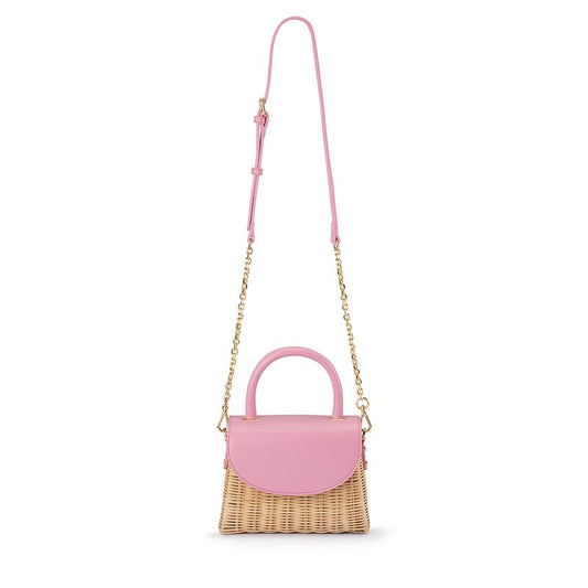 Elle Wicker Top Handle (Pink)