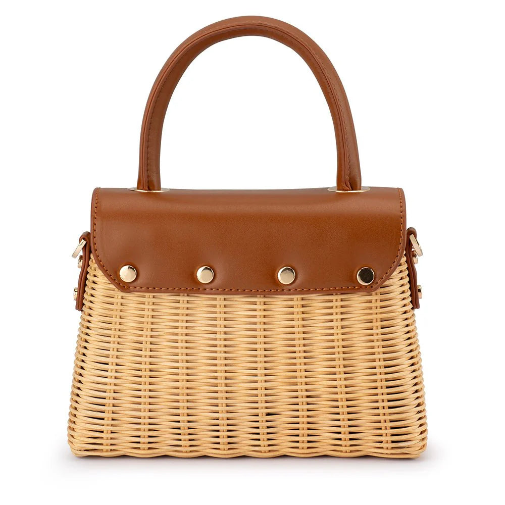 Elle Wicker Top Handle (Tan)