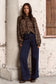 Embrace Georgette High Neck LS Top (Leopard)