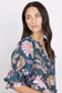 By Rosa Encounter Short Sleeve Gathered Button Front Top Petrol Scarf Print | Women's Tops | Gretel Lane