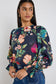 Endless Blouson Sleeve LS Top (Navy Vibrant Floral)