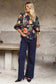 Endless Blouson Sleeve LS Top (Navy Vibrant Floral)