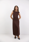Georgia Zoe Envelope Sleeveless Knit Maxi Dress in Chocolate  | Women's Dresses | Gretel Lane