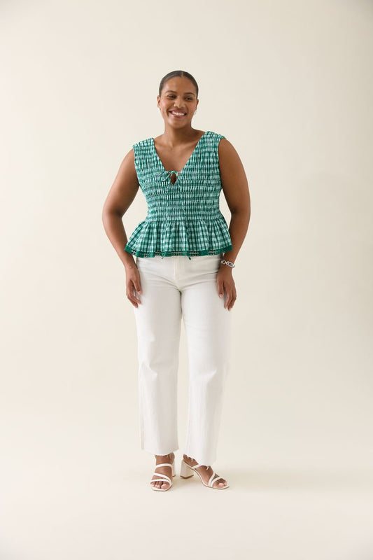 Esther Shirred Tank (Baltic)
