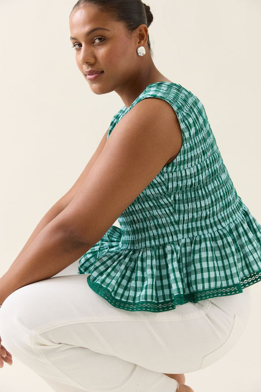 Esther Shirred Tank (Baltic)