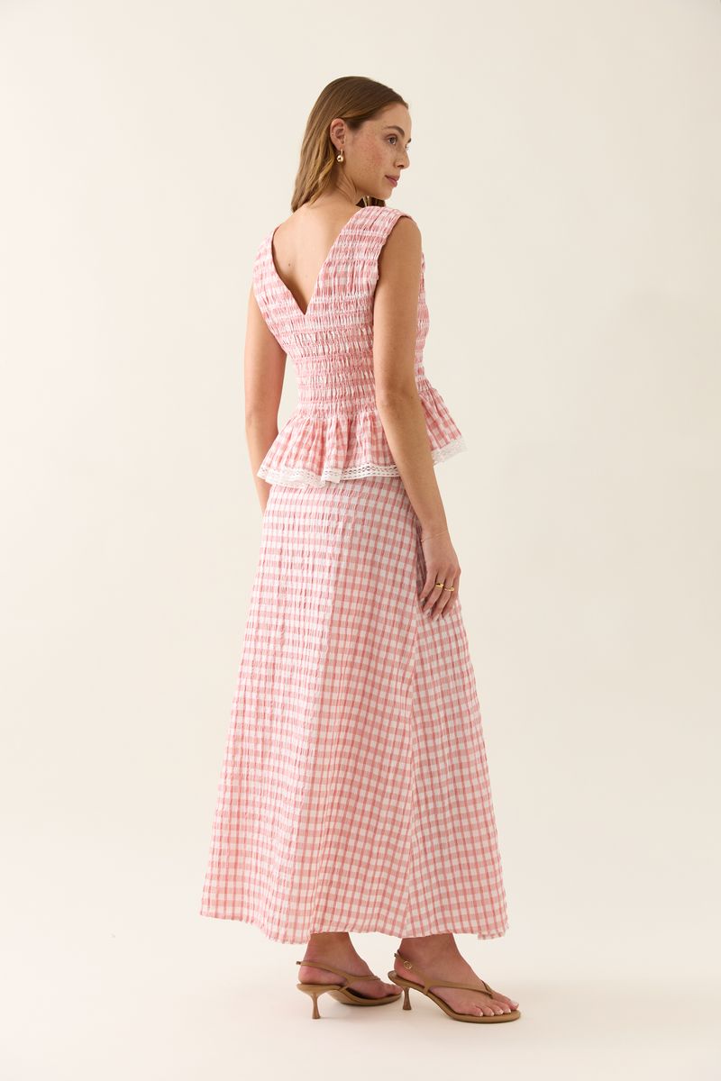 Esther Shirred Tank (Pink)