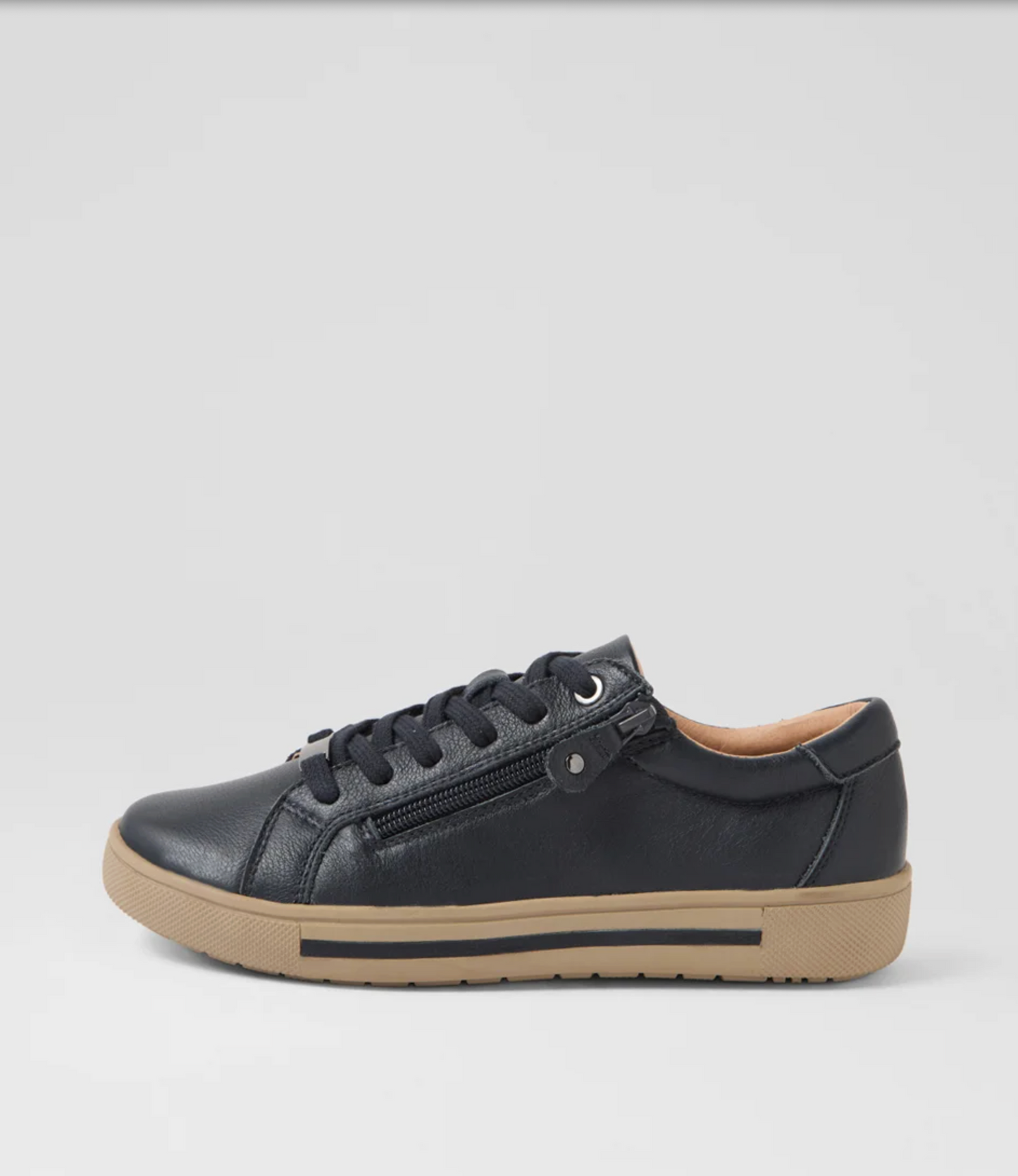 Evone Navy Sneaker with Taupe Sole | Gretel Lane