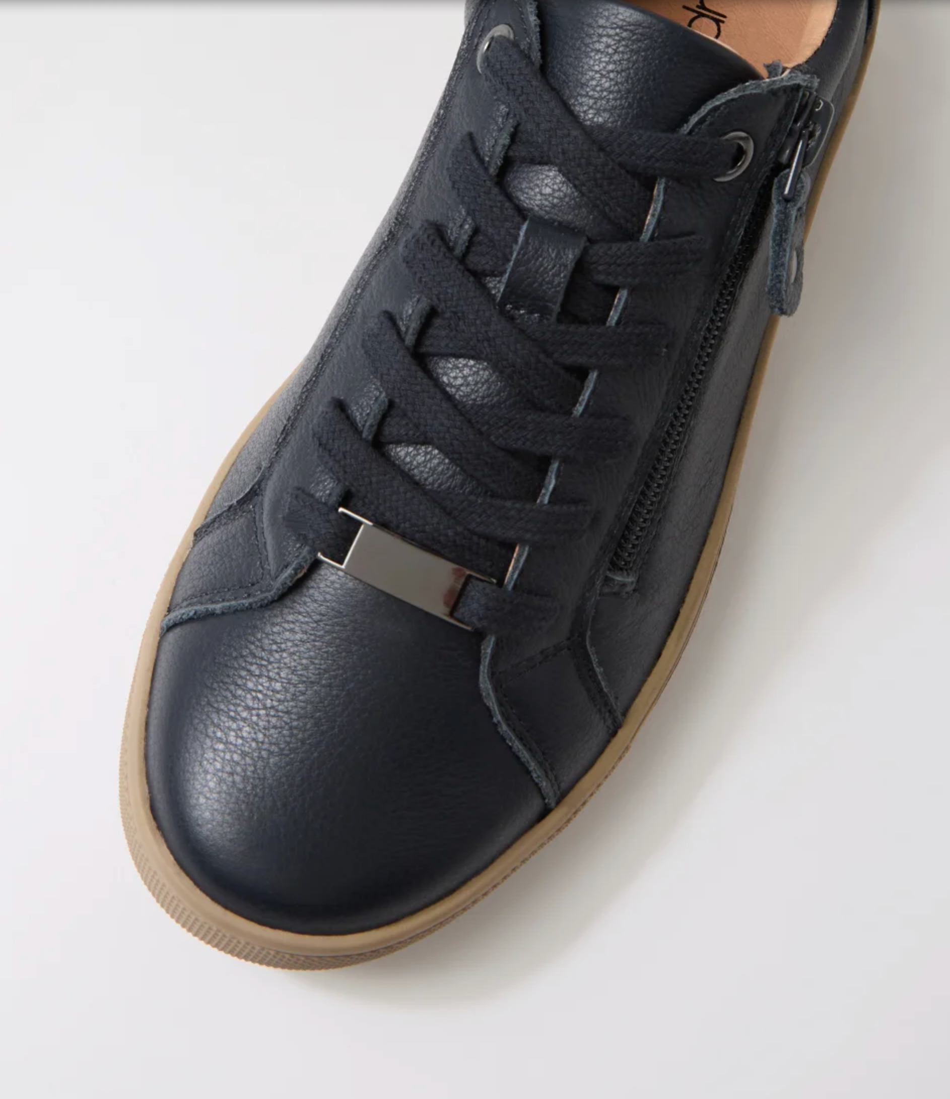 Evone Navy Sneaker with Taupe Sole | Gretel Lane
