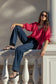 Expedition Shirred Neck Short Sleeve Top (Raspberry)