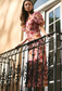 Georgia Zoe Exquisite Puff Sleeve Midi Dress in Pink Multi Floral | Women's Dresses | Gretel Lane