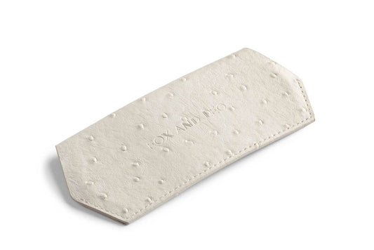 F&L Glasses Case - Ostrich Print (Stone)