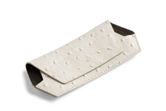 F&L Glasses Case - Ostrich Print (Stone)