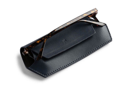 Fox and Leo Navy Leather Slimline Glasses Case | Gretel Lane