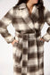 Haven Women's Longline Brown Check Wool-Blend Fargo Coat | Gretel Lane