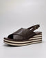 Women's Chocolate Wedge with Striped Sole | Gretel Lane