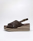 Women's Chocolate Wedge with Striped Sole | Gretel Lane