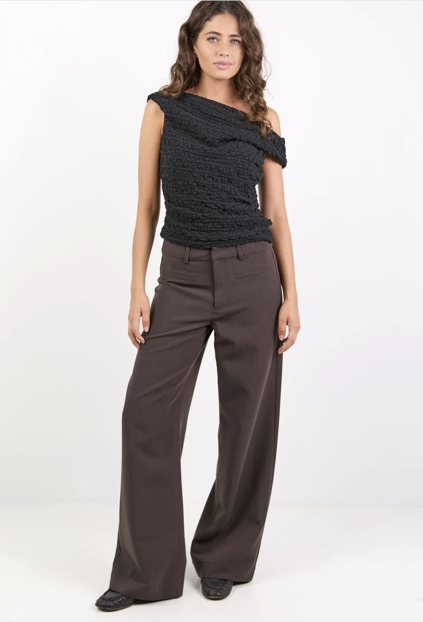 Stories Be Told Fierce Low Rise Stretch Wide Leg Pants Chocolate | Women's Pants | Gretel Lane