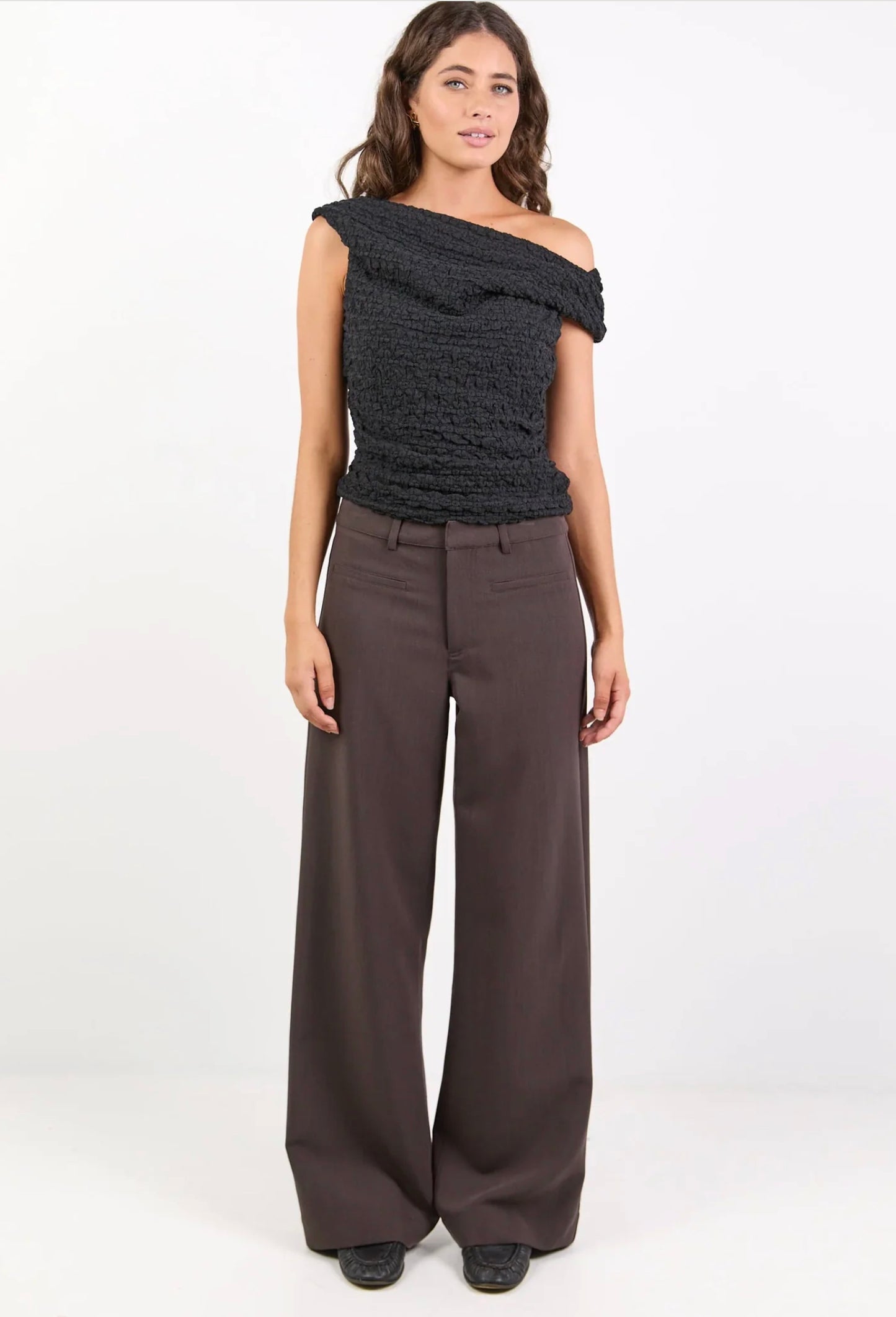 Stories Be Told Fierce Low Rise Stretch Wide Leg Pants Chocolate | Women's Pants | Gretel Lane