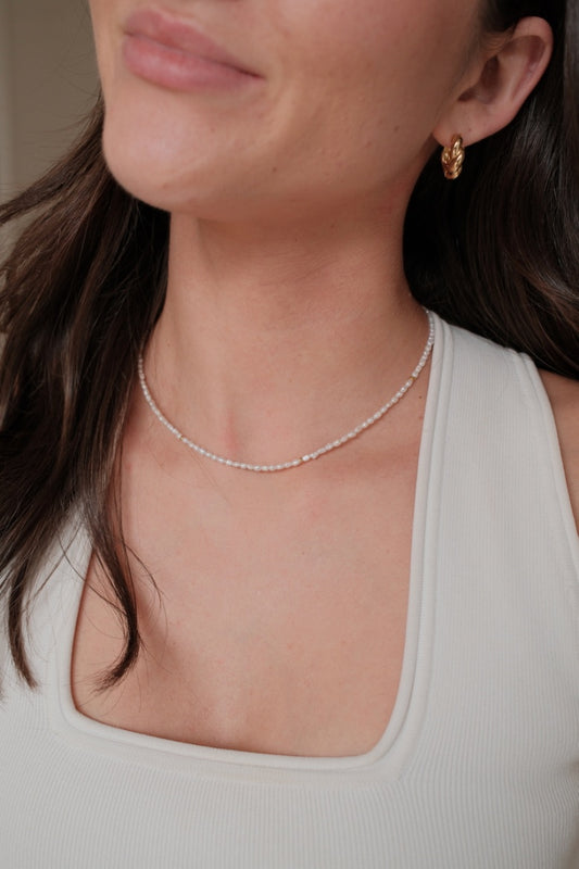 Zafino Fine Pearl Necklace with Gold Details | Gretel Lane