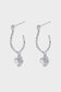 Zafino Fleur Floral Drop Hoop Earrings Silver | Women's Earrings | Gretel Lane